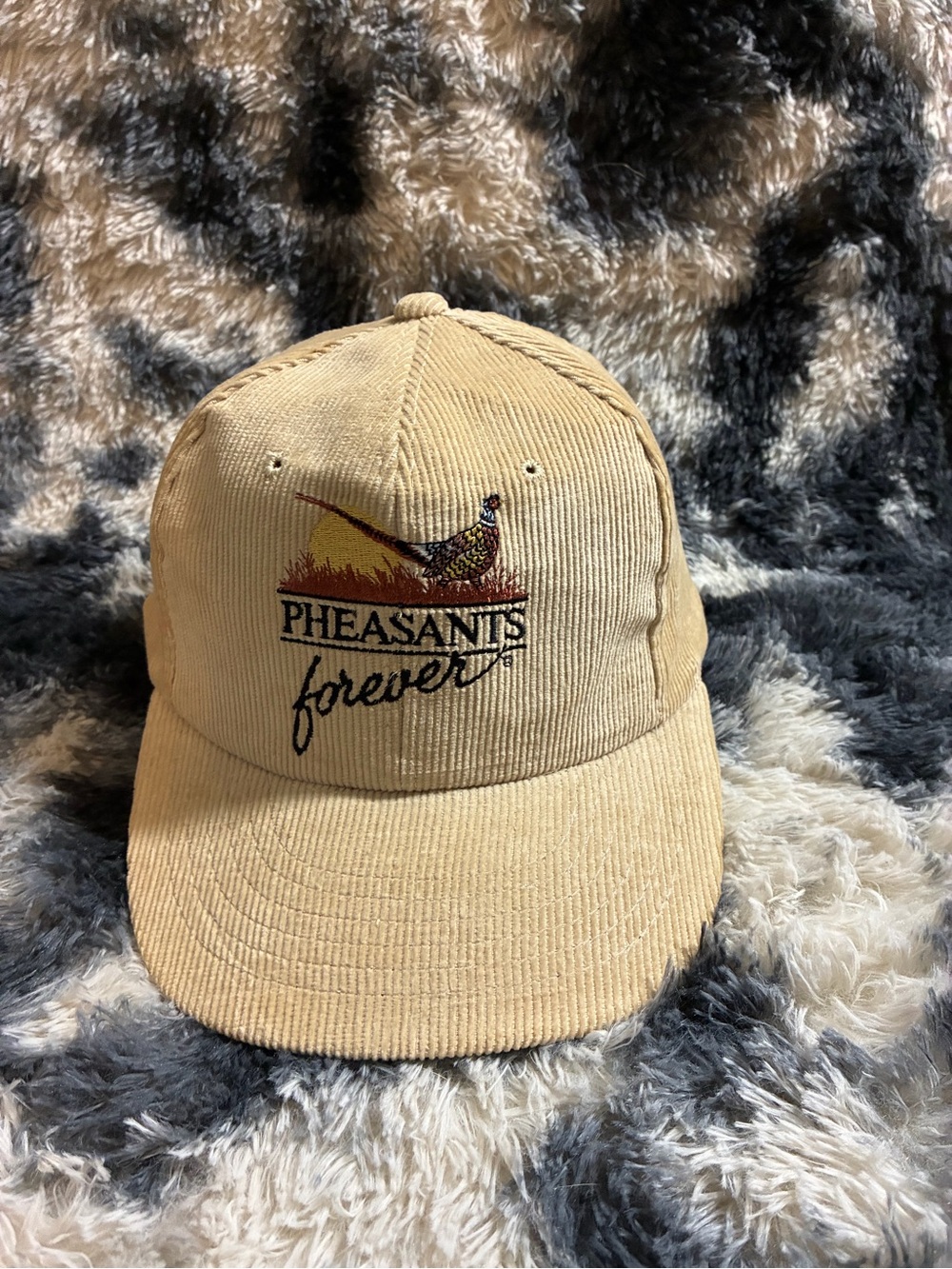 Pheasants Forever Tan Corduroy Cap